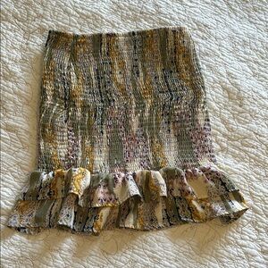 Willow & Root Cream Sage Smocked Mini Skirt XS
